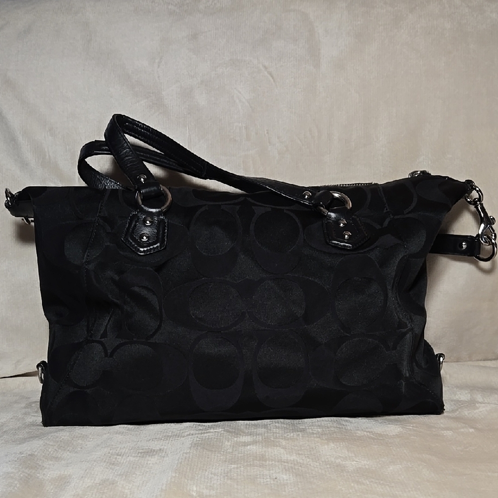 Coach Signature Convertible Black Women's Purse - Picture 3 of 6
